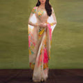 Organa Silk Saree in Digital Print with Embroidery Sequence Work Lace