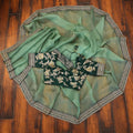Organza Saree with Lace Border and Embroidery Work with Dashing Silk Blouse
