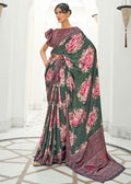 Opal Green Digital Printed Crepe Silk Saree