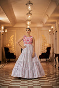 Party Wear Grey Color Thread & Sequins Embroidered Work Anarkali Gown