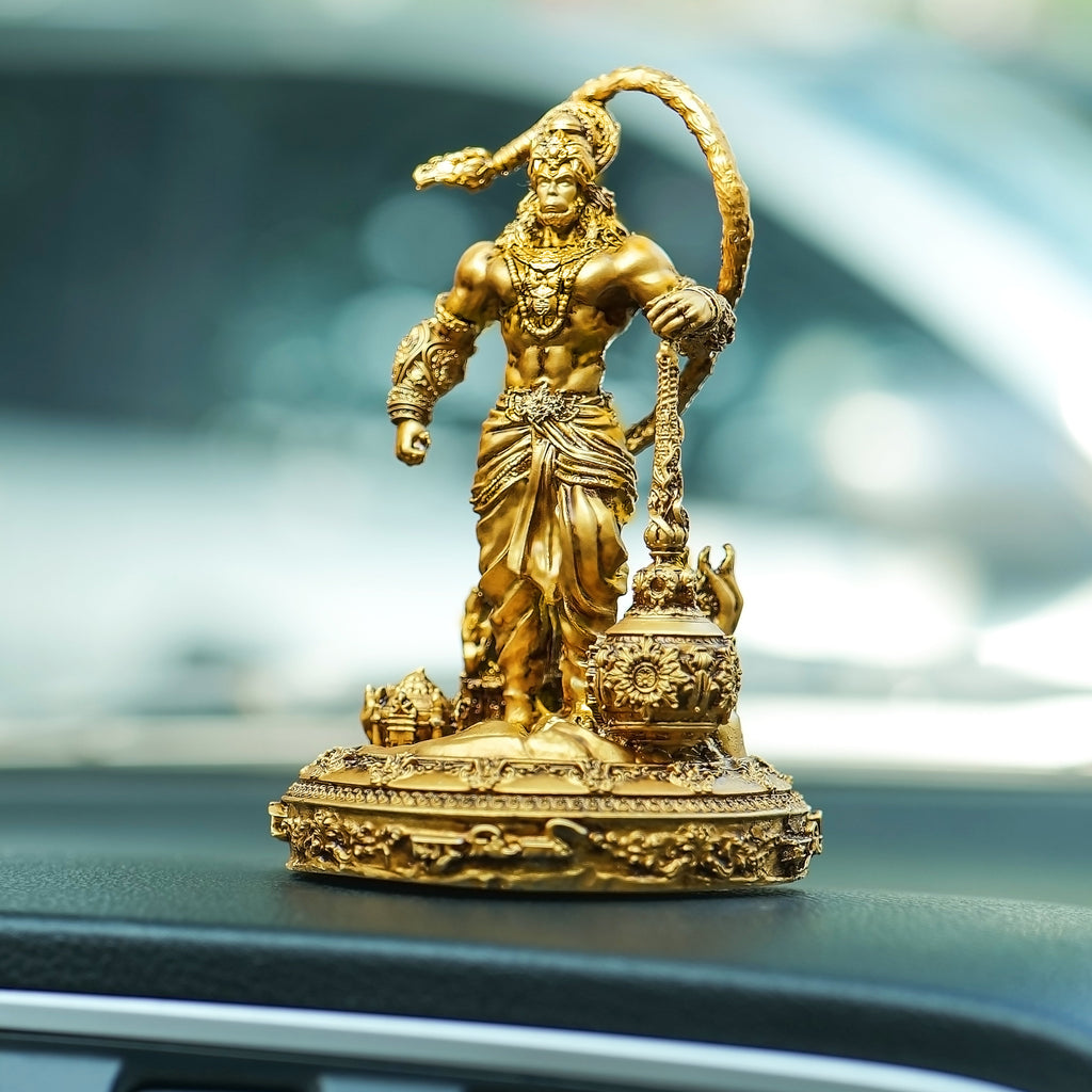 Hanuman Ji Lanka Dahan Car Dashboard Murti - Divine Protection & Energy".