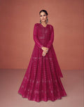 Gown for Parties: Rani Pink with Exquisite Embroidery