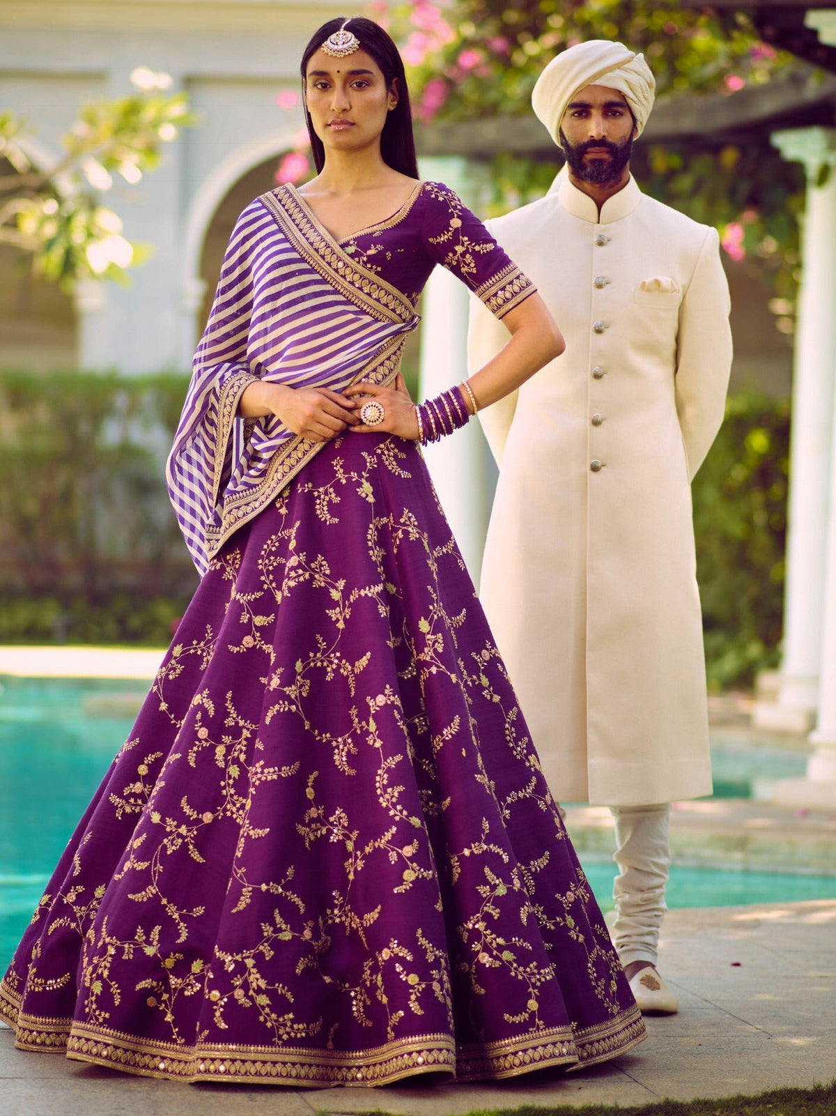 Marvelous Purple Color Bridalwear Embroidered Lehenga Choli