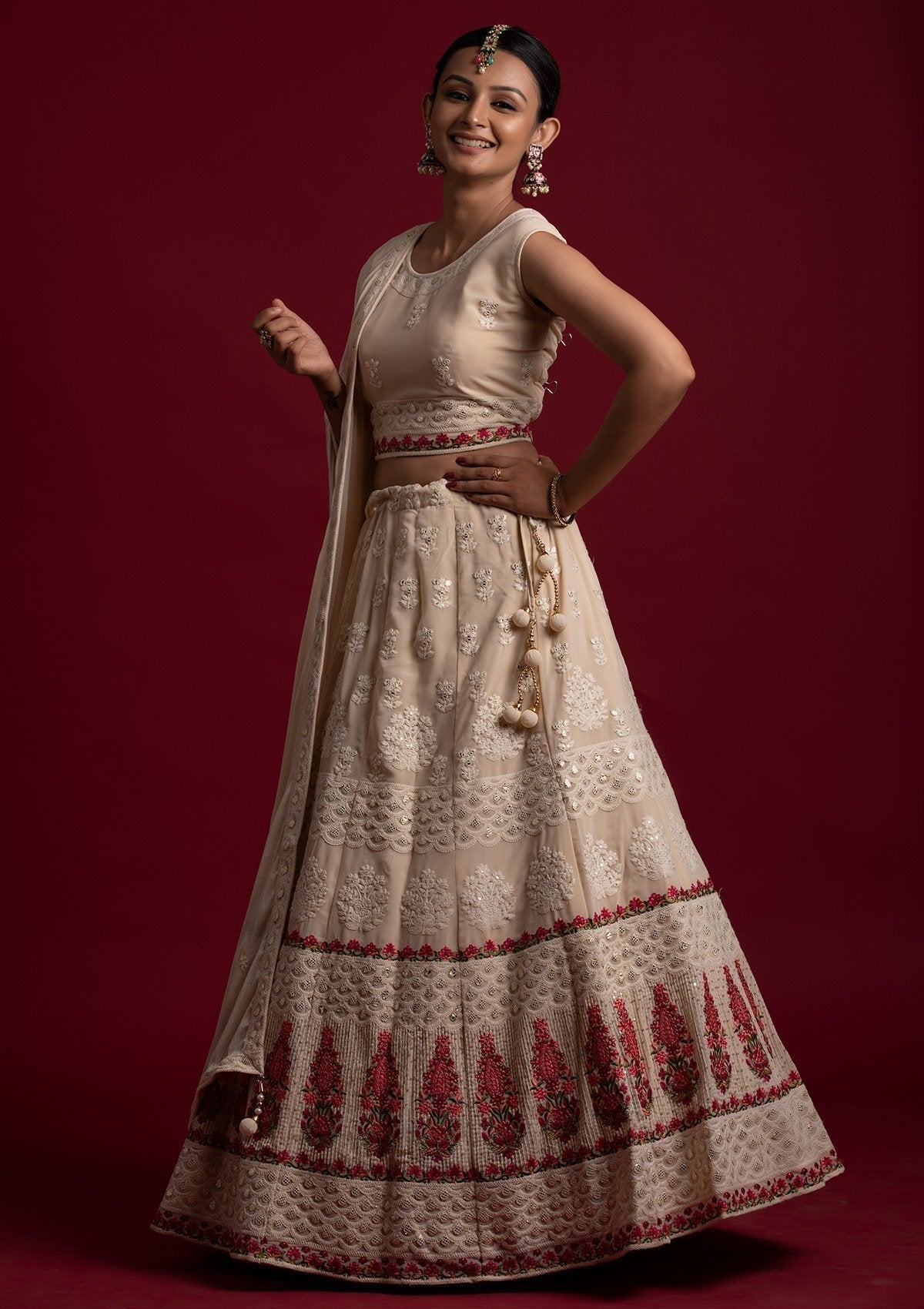 Off White  Georgette Designer Lehenga Choli