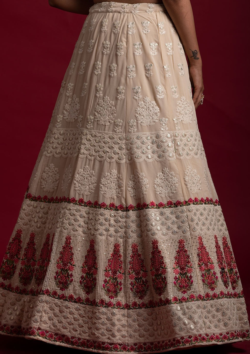 Off White  Georgette Designer Lehenga Choli