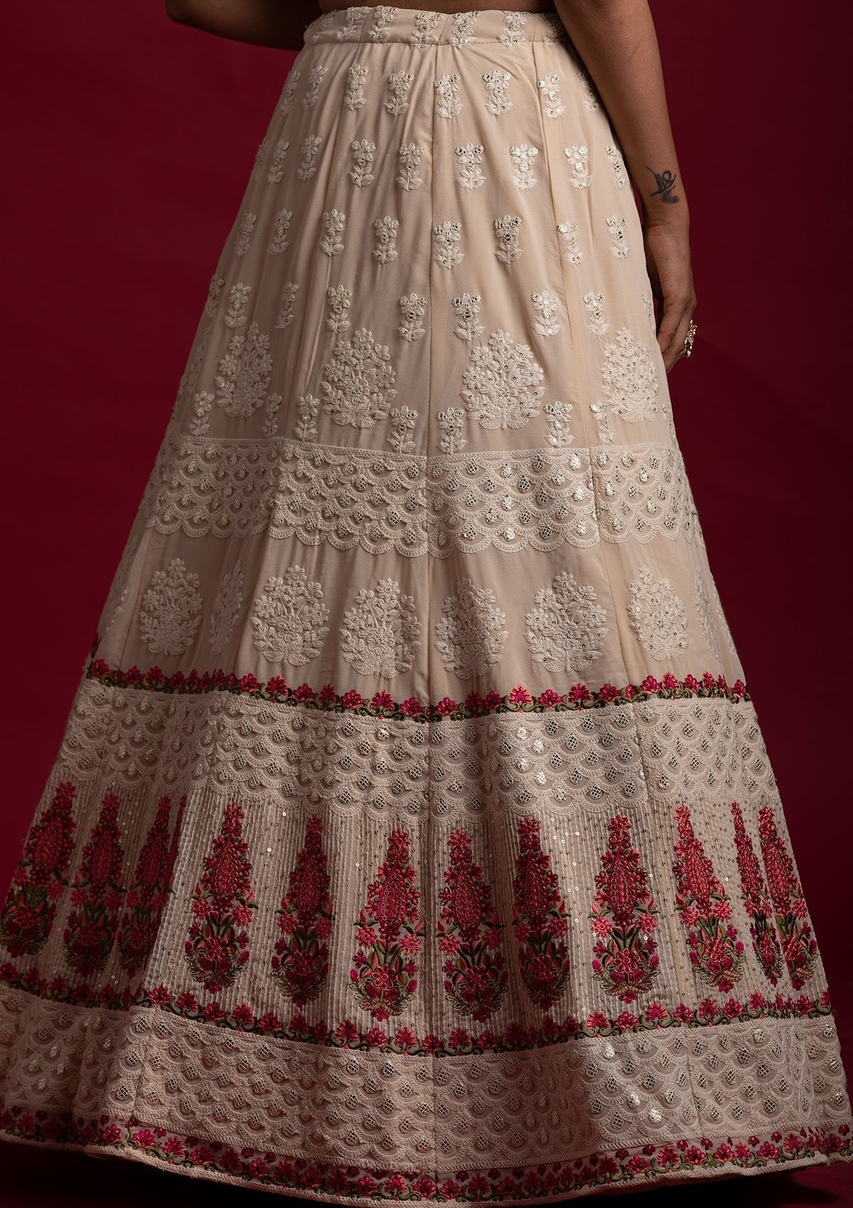 Off White  Georgette Designer Lehenga Choli