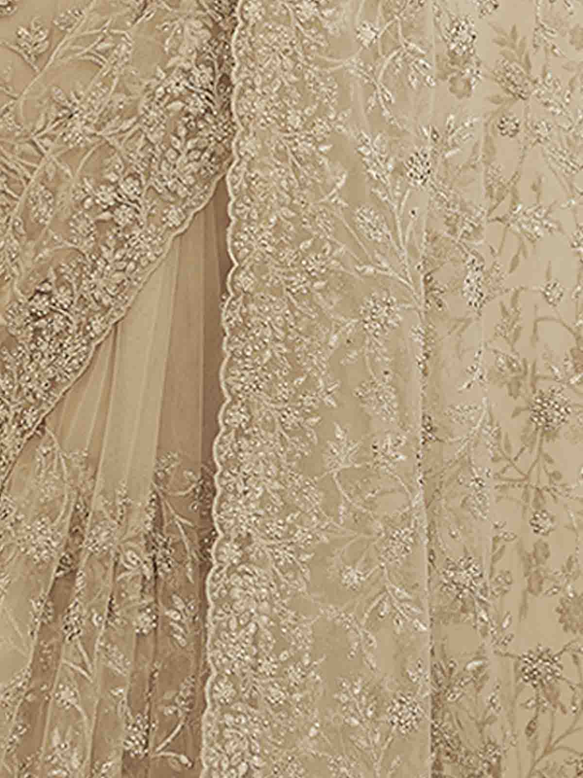 Olive Green Soft Net Saree With Unstitched Blouse