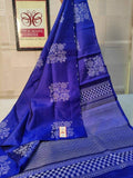 Adoring Royal Blue Soft Silk Saree With Efflorescence Blouse Piece