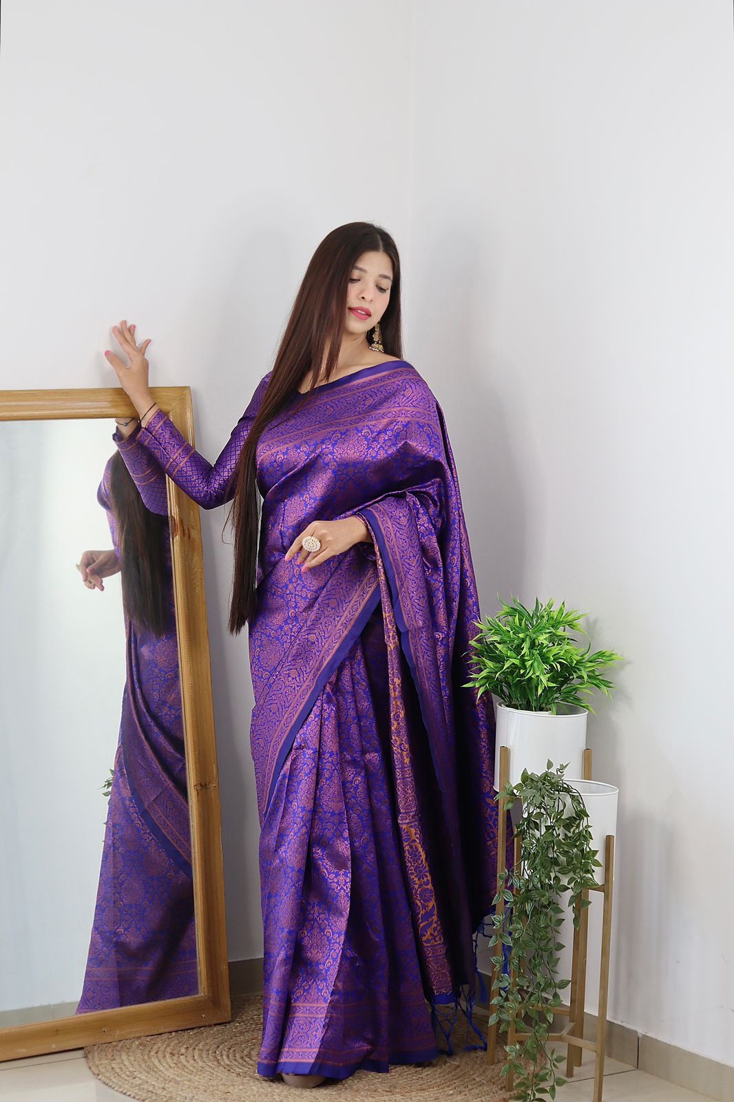 Angelic Royal Blue Soft Banarasi Silk Saree With Lovely Blouse Piece