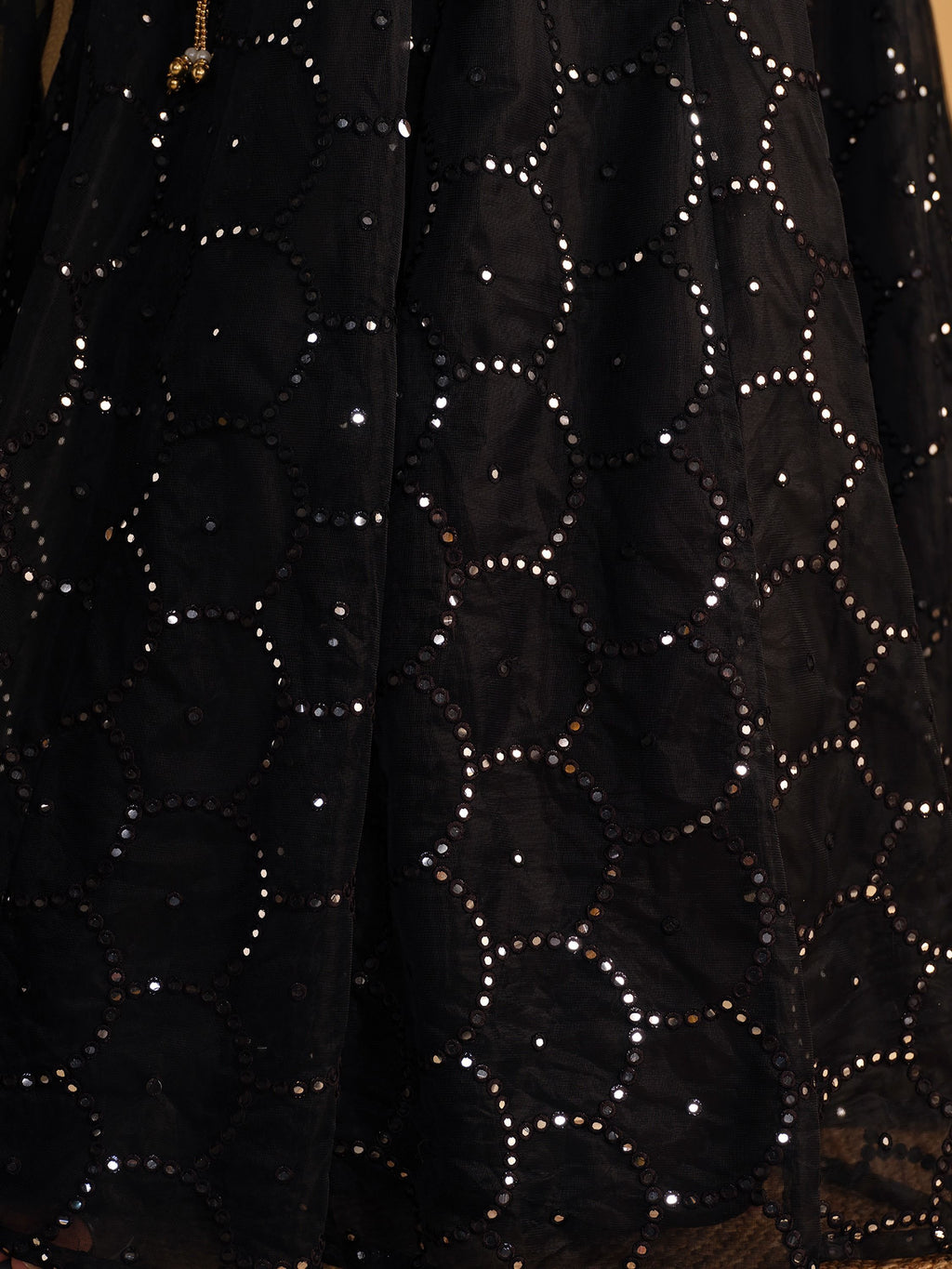 Mesmerizing Black Mirror Work Organza Lehenga Choli Steal the Spotlight at Receptions and Events
