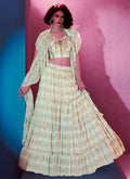 Amazing Cream Color Art Silk Fabric Party Wear Lehenga