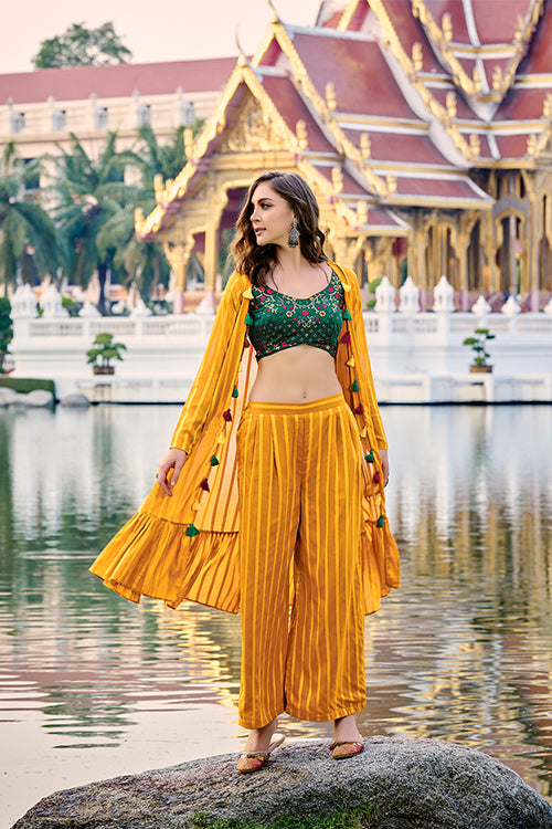 Beautiful Georgette Three Piece Embroidered Co-Ord Set