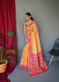 Orange Saree in Cotton