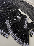 Fancy Black Color Mirror Work Sharara Suit