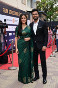 Preferable Dark Green Soft Silk Saree With Dalliance Blouse Piece