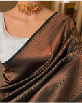 Sumptuous Green Soft Silk Saree With Demure Blouse Piece