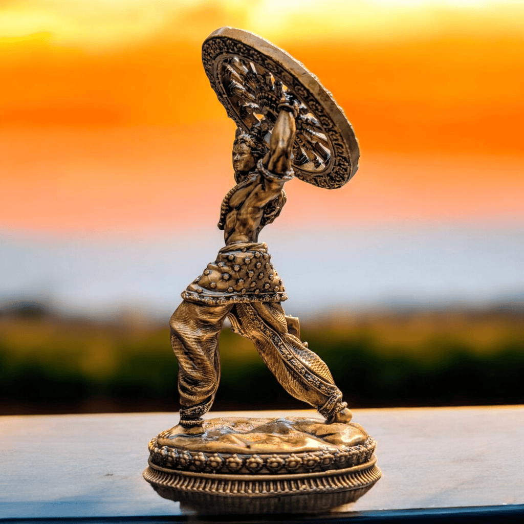 Krishna’s Divine Fury – When God Broke His Oath for His Devotee’s Vow - Car Dashboard - Fabzie - Home Decor Elegance