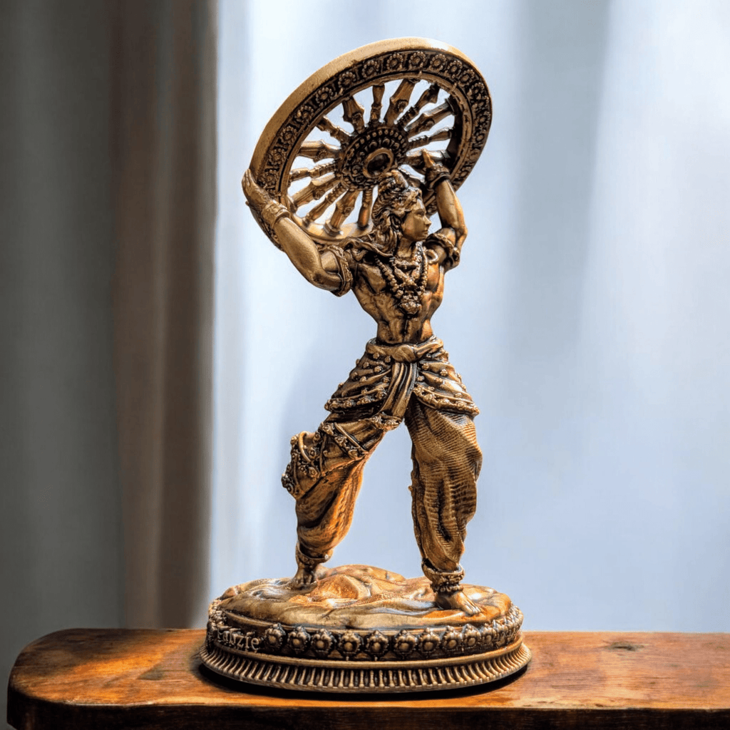 Krishna’s Divine Fury – When God Broke His Oath for His Devotee’s Vow - Car Dashboard - Fabzie - Home Decor Elegance