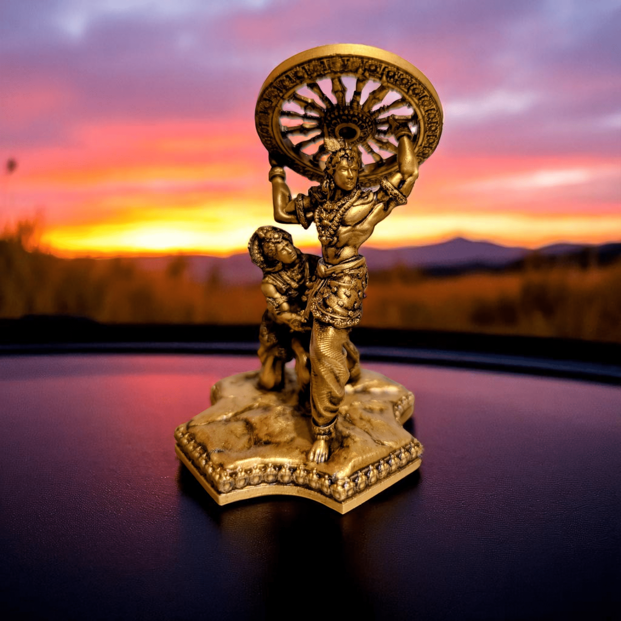 Krishna’s Divine Fury – When God Broke His Oath for His Devotee’s Vow - Car dashboard - Fabzie - Home Decor Elegance