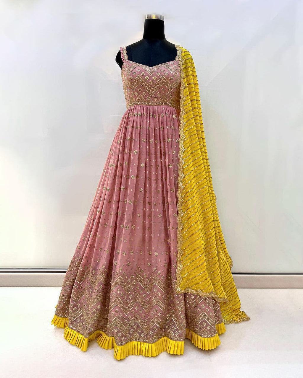 Light Pink Colour Gown Indian Designer Wedding Gown