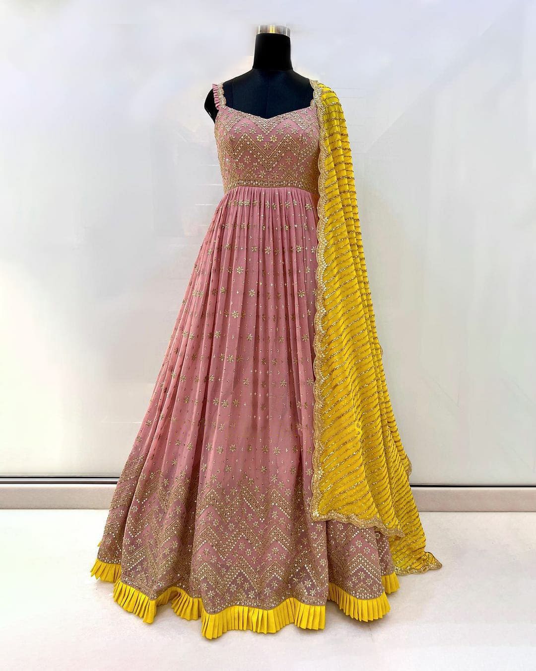 Light Pink Colour Gown Indian Designer Wedding Gown