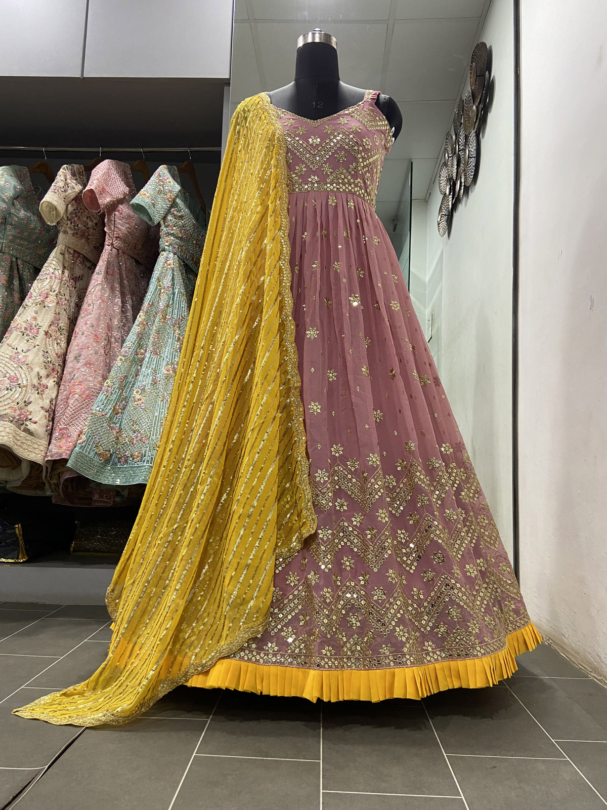 Light Pink Colour Gown Indian Designer Wedding Gown