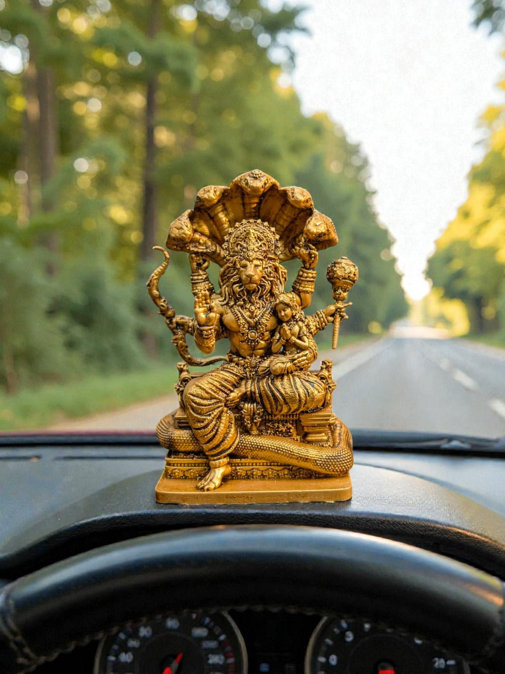 Lord Narasimha with Prahlad Idol/Murti| Divine Protection for Car Dashboard - Fabzie - Home Decor Elegance