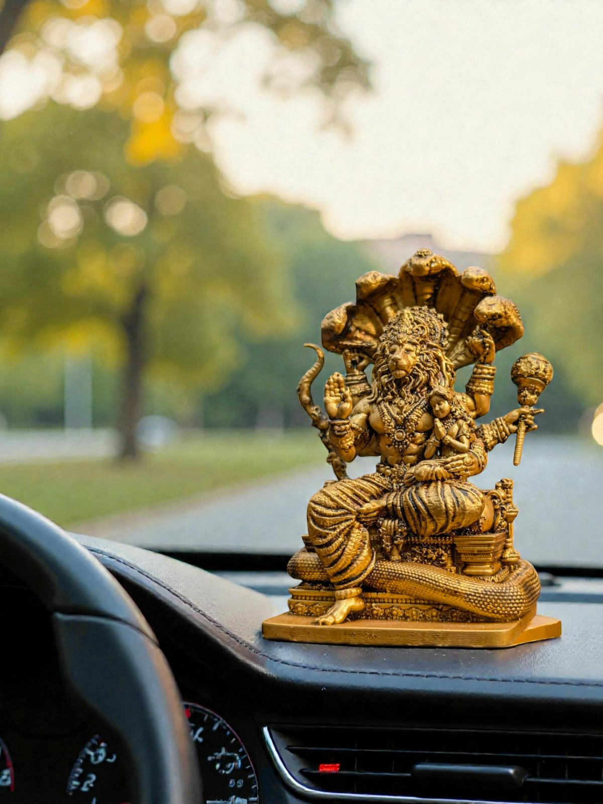 Lord Narasimha with Prahlad Idol/Murti| Divine Protection for Car Dashboard - Fabzie - Home Decor Elegance