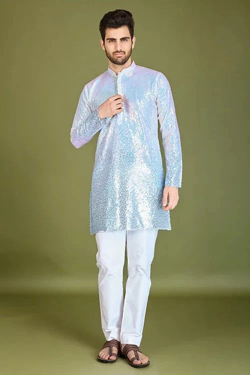 Stylish Ombre Blue Kurta for Men – Festive & Wedding men's kurta