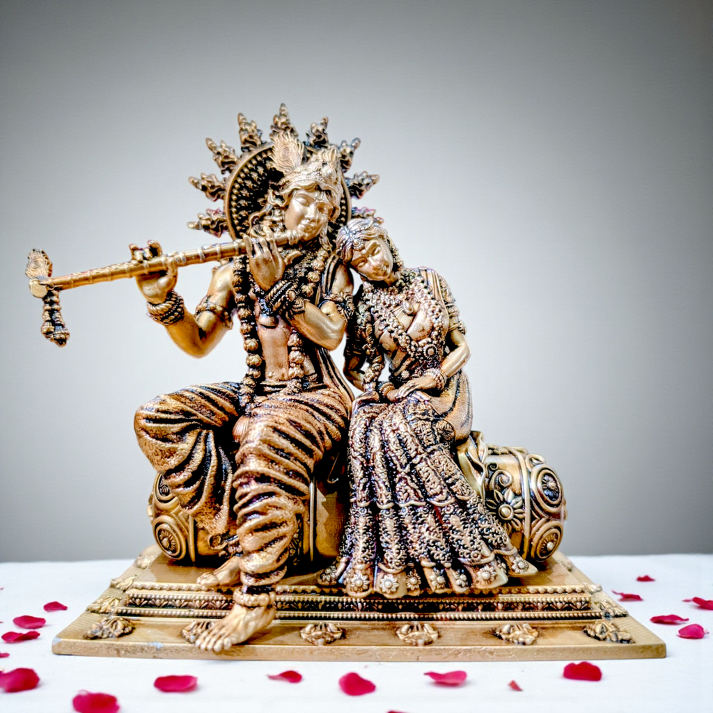 🌸 Radha Krishna Idol – Eternal Love in Marble Dust & Resin 🌸 - Fabzie - Home Decor Elegance
