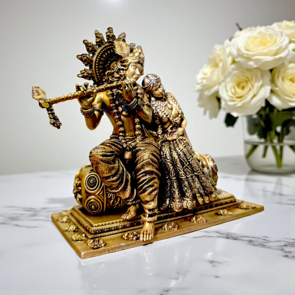 🌸 Radha Krishna Idol – Eternal Love in Marble Dust & Resin 🌸 - Fabzie - Home Decor Elegance