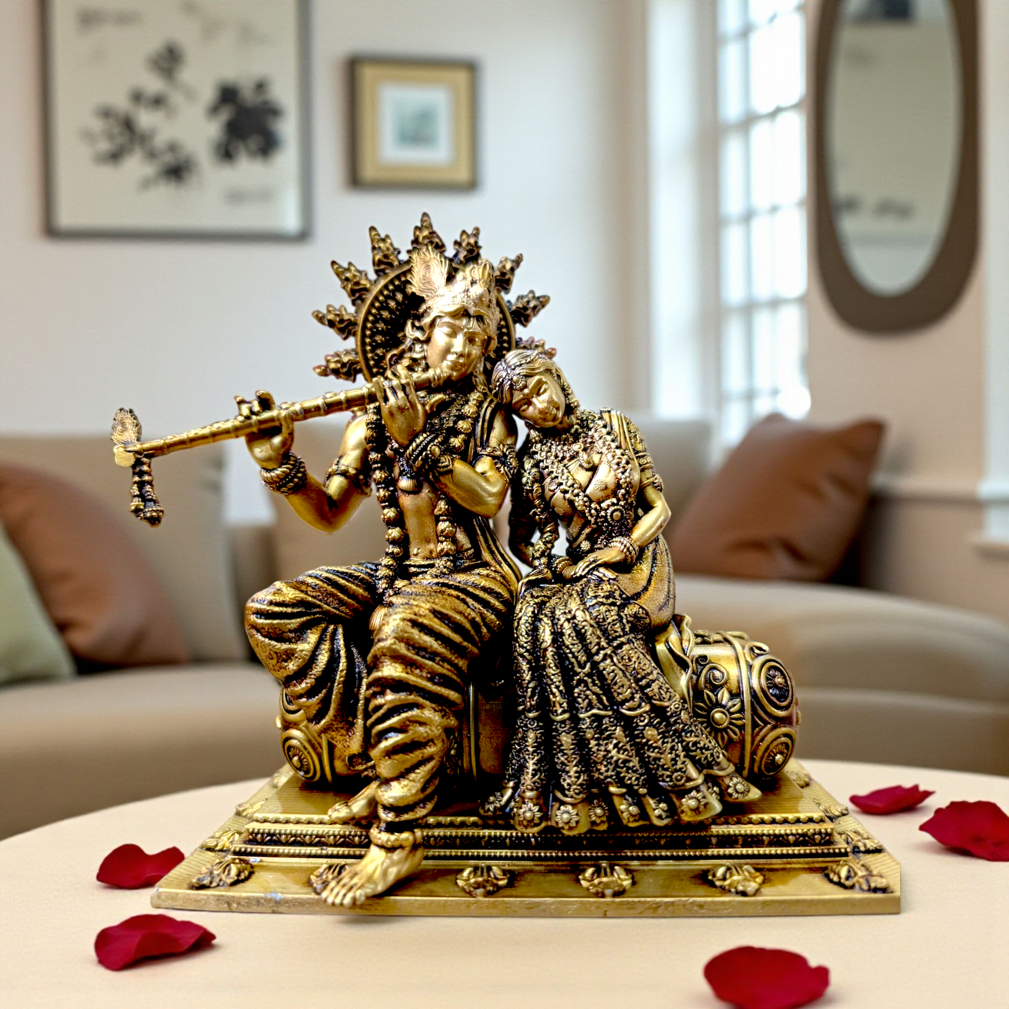 🌸 Radha Krishna Idol – Eternal Love in Marble Dust & Resin 🌸 - Fabzie - Home Decor Elegance