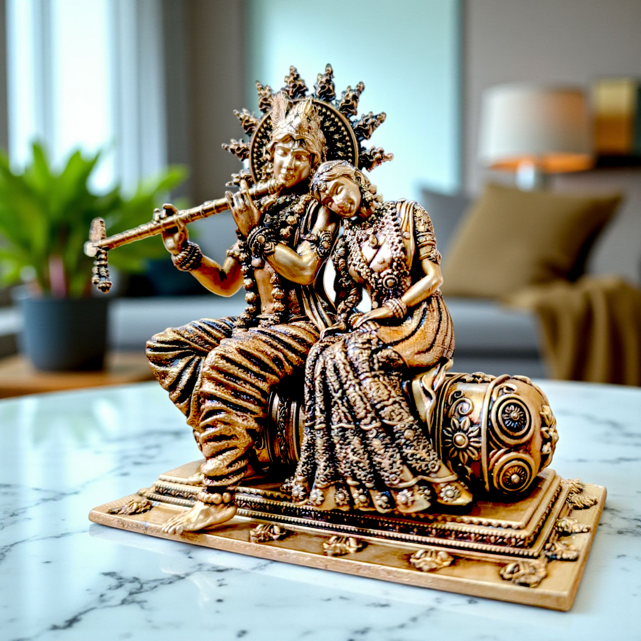 🌸 Radha Krishna Idol – Eternal Love in Marble Dust & Resin 🌸 - Fabzie - Home Decor Elegance