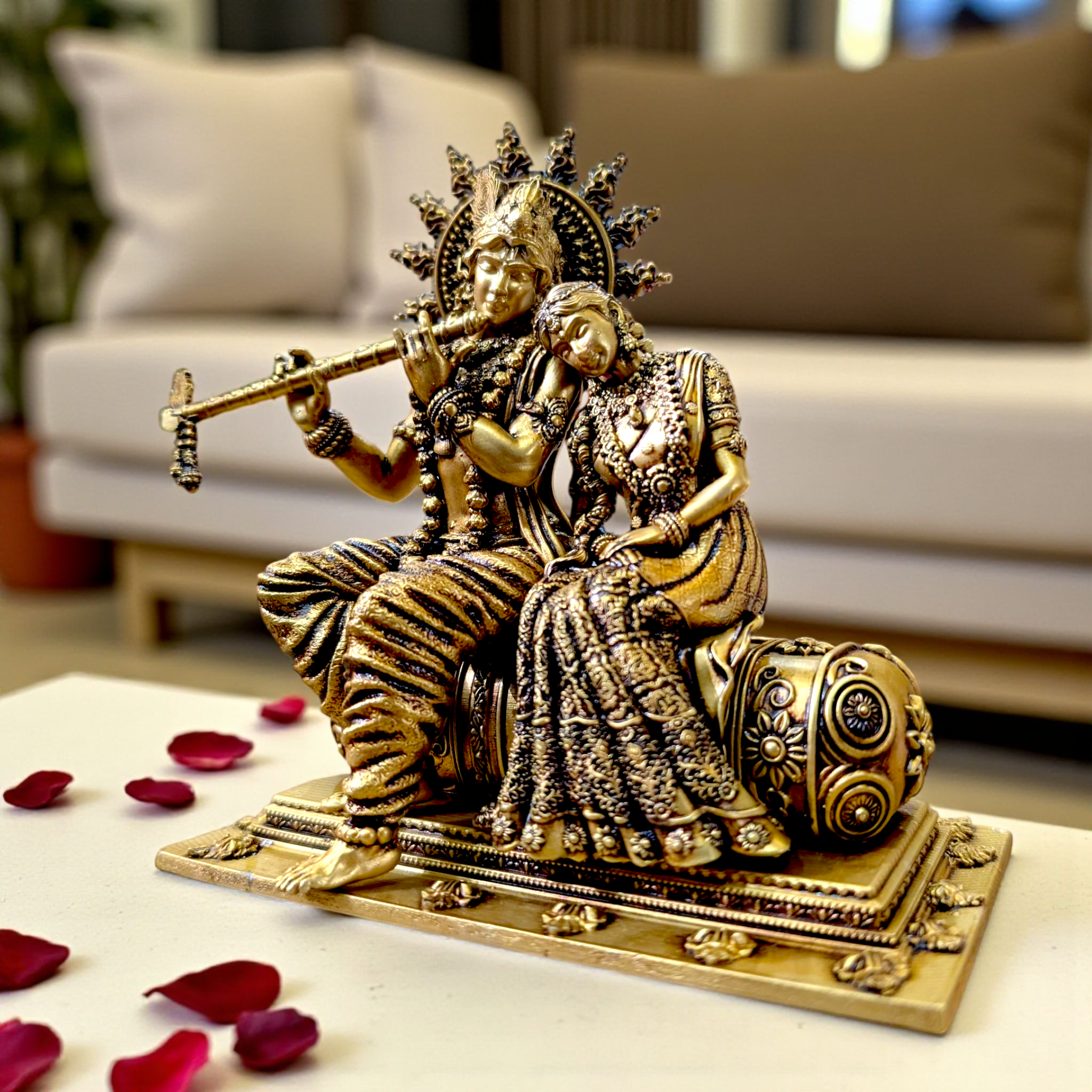 🌸 Radha Krishna Idol – Eternal Love in Marble Dust & Resin 🌸 - Fabzie - Home Decor Elegance