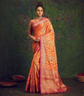 Orange Saree in Organza