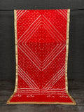 Red Color Lace Border Original Bandhej Silk Dupatta