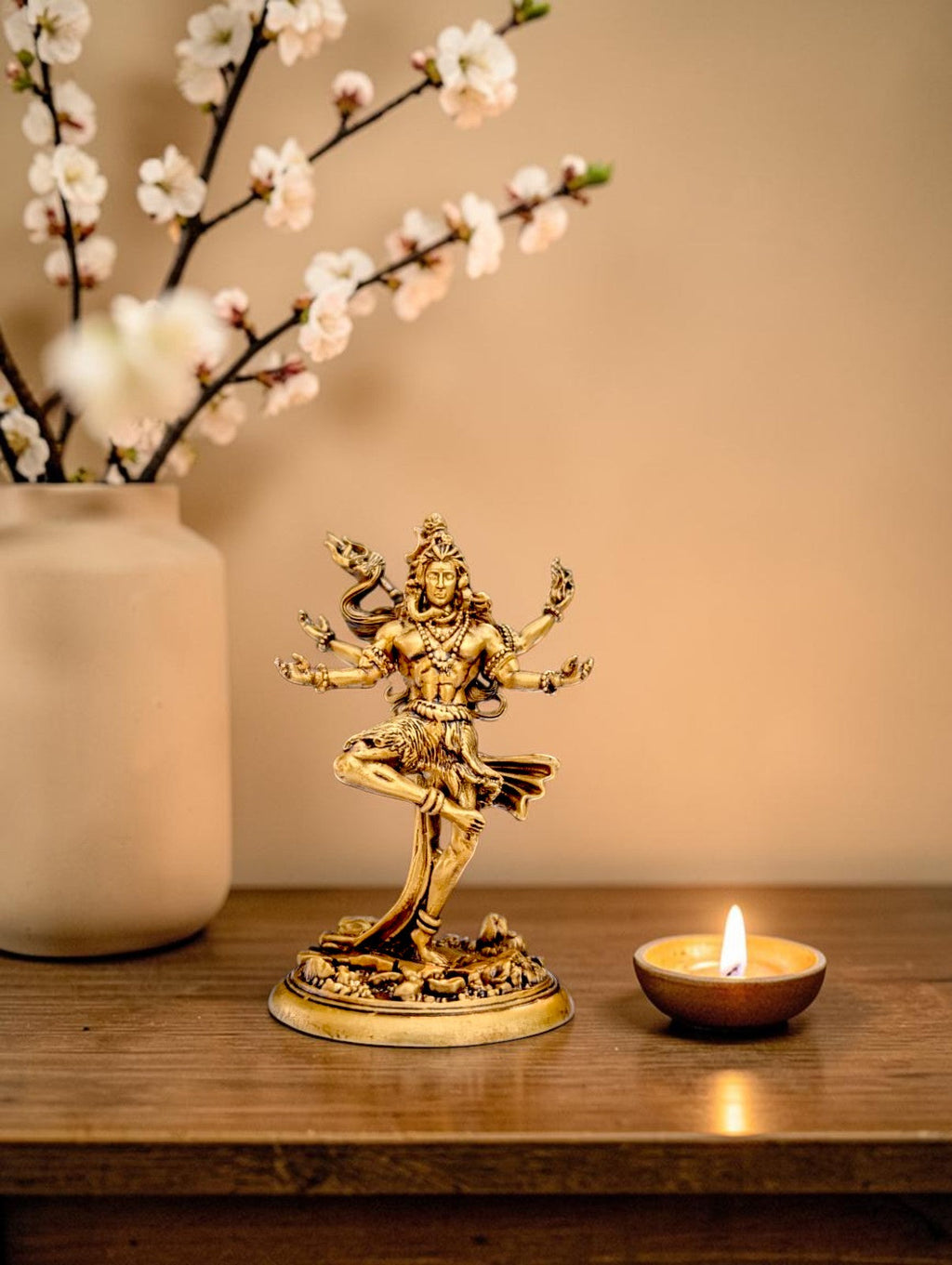 Nataraja Shiv Idol – Cosmic Dance of Creation & Destruction (Premium Golden Finish) - Fabzie - Home Decor Elegance