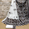 Devastating White Cotton Silk Saree With Symmetrical Blouse Piece