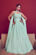 Sky Georgette Embroidered Ready to Ship Long Gown Collection