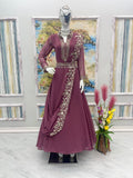 Excellent Embroidery Work Dusty Pink Color Gown