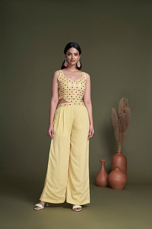 Yellow Contemporary Designer Koti Style Palazzo Collection