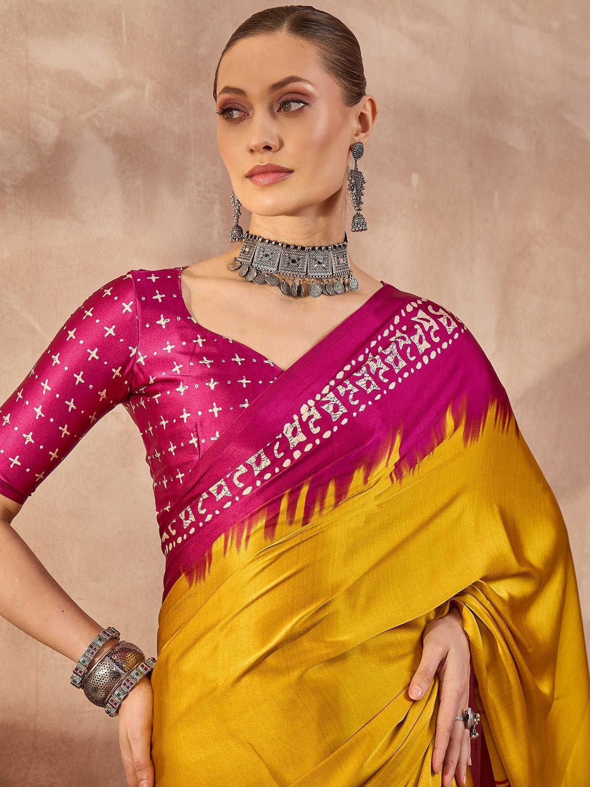 Aadhira Stylish Semi Modal Saree for Party & Festive Wear