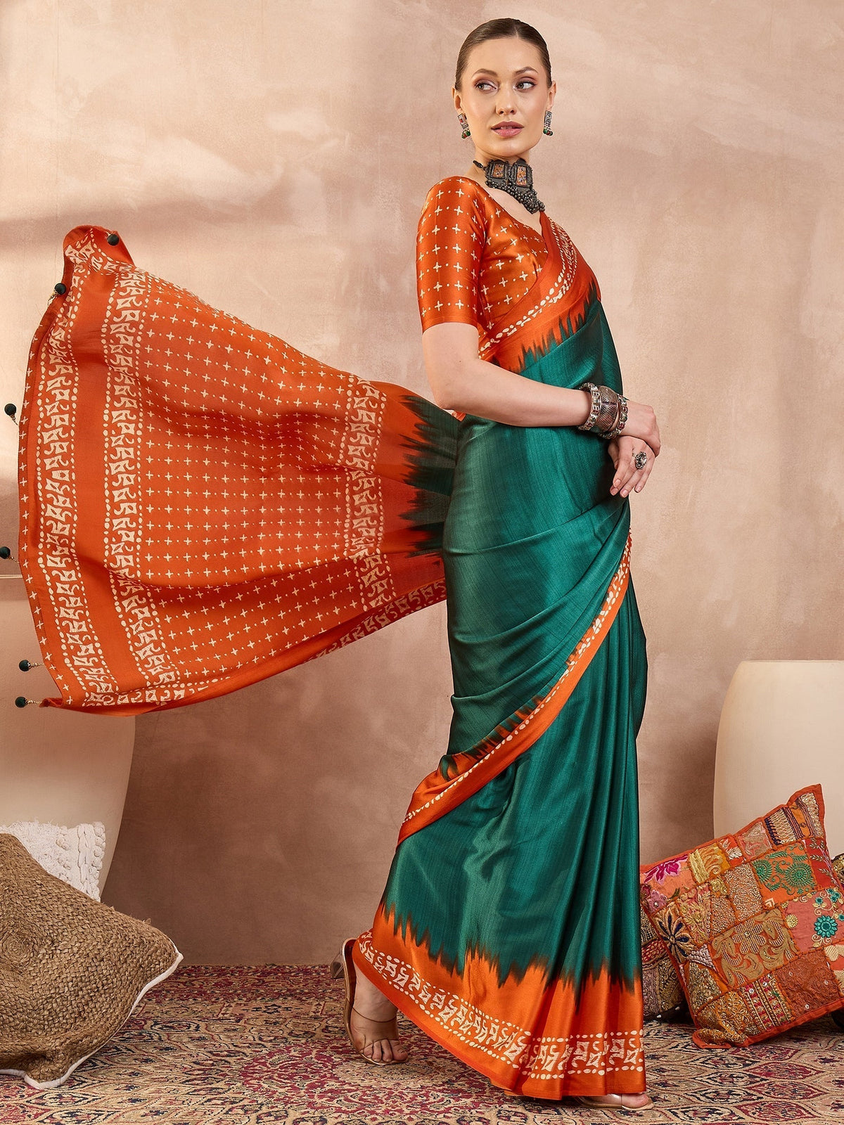 Aadhira Stylish Semi Modal Saree for Party & Festive Wear
