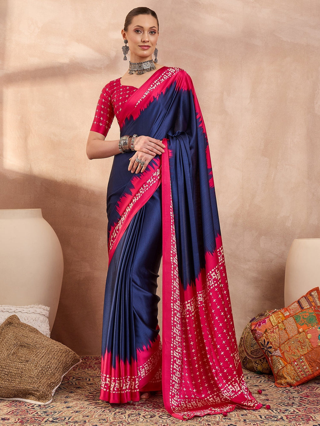 Aadhira Stylish Semi Modal Saree for Party & Festive Wear