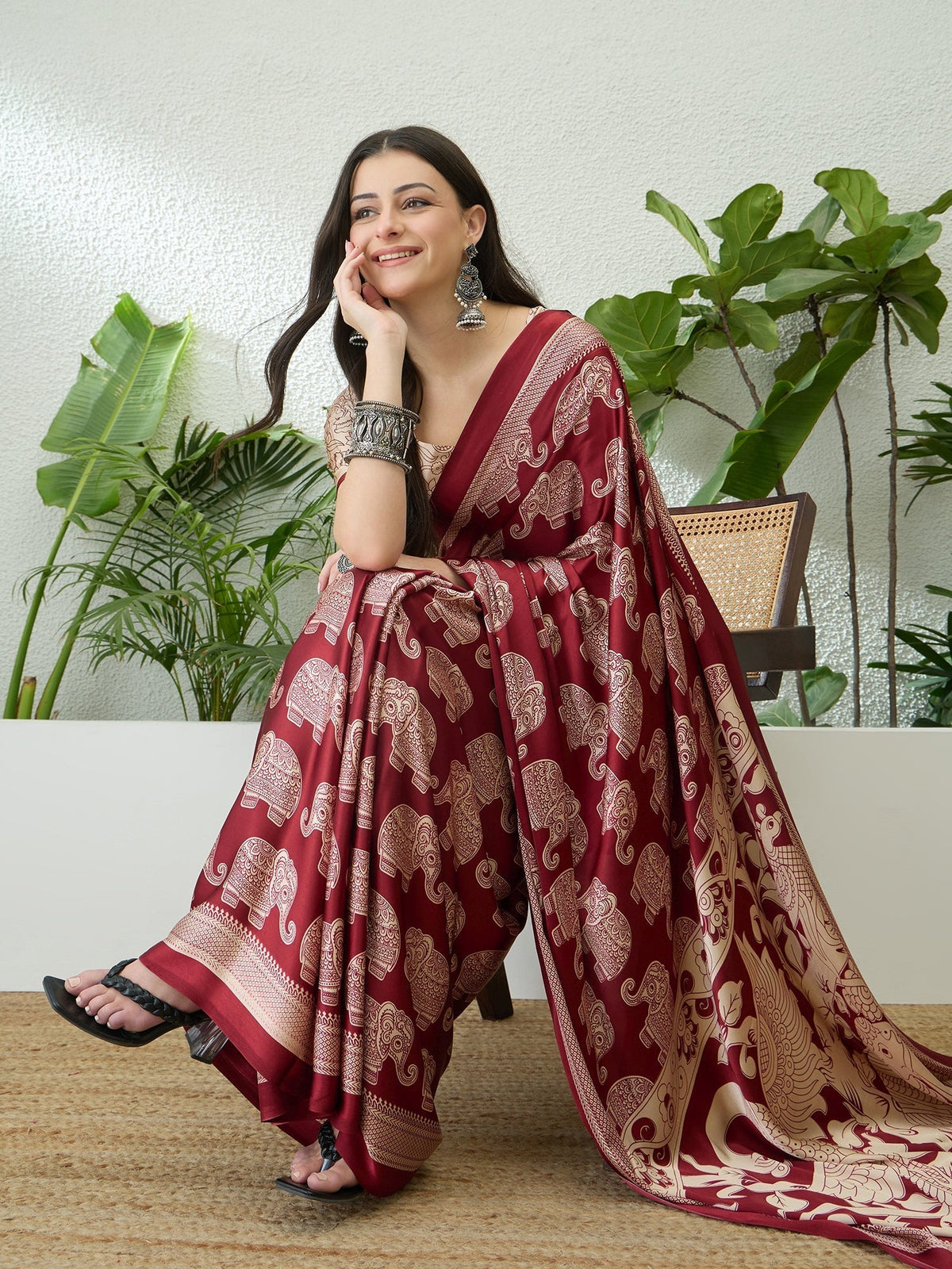 Aakriti Contemporary Semi Modal Saree for Special Occasions