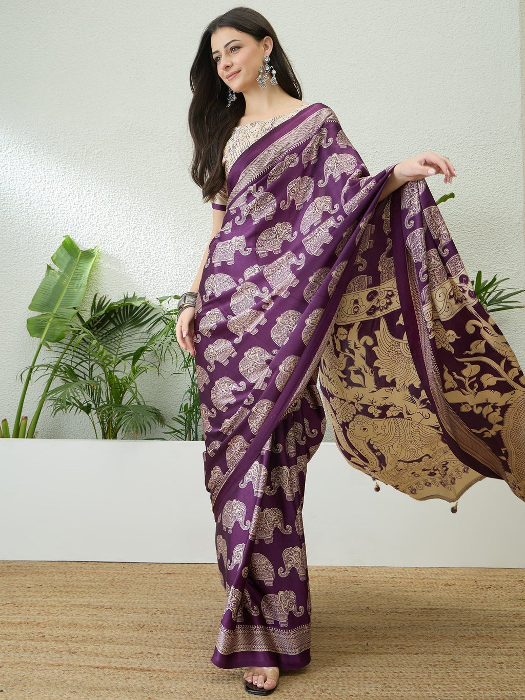 Aakriti Contemporary Semi Modal Saree for Special Occasions