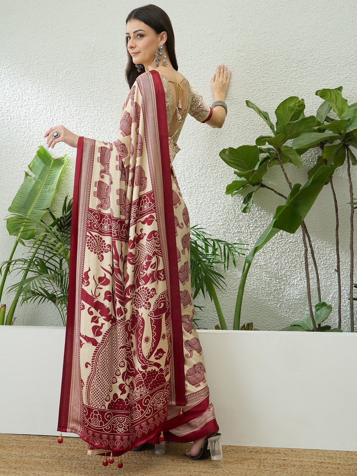 Aakriti Contemporary Semi Modal Saree for Special Occasions