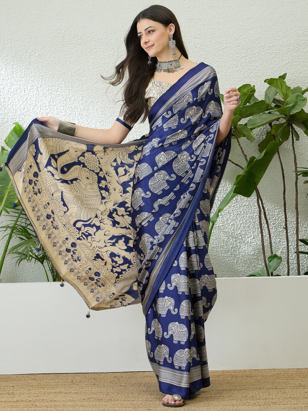Aakriti Contemporary Semi Modal Saree for Special Occasions