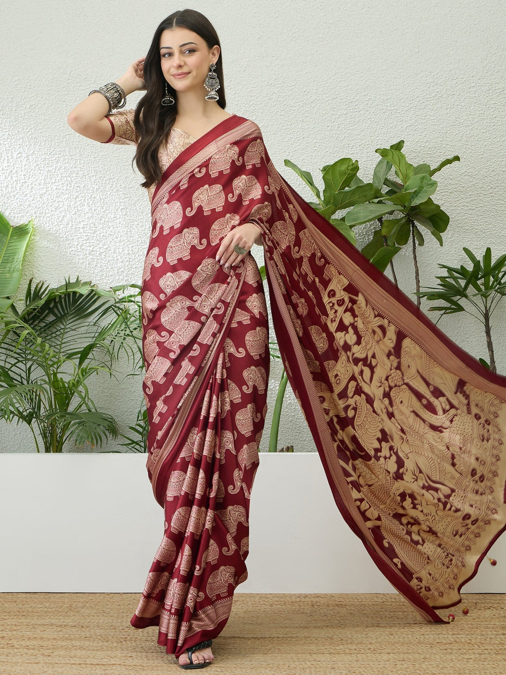 Aakriti Contemporary Semi Modal Saree for Special Occasions