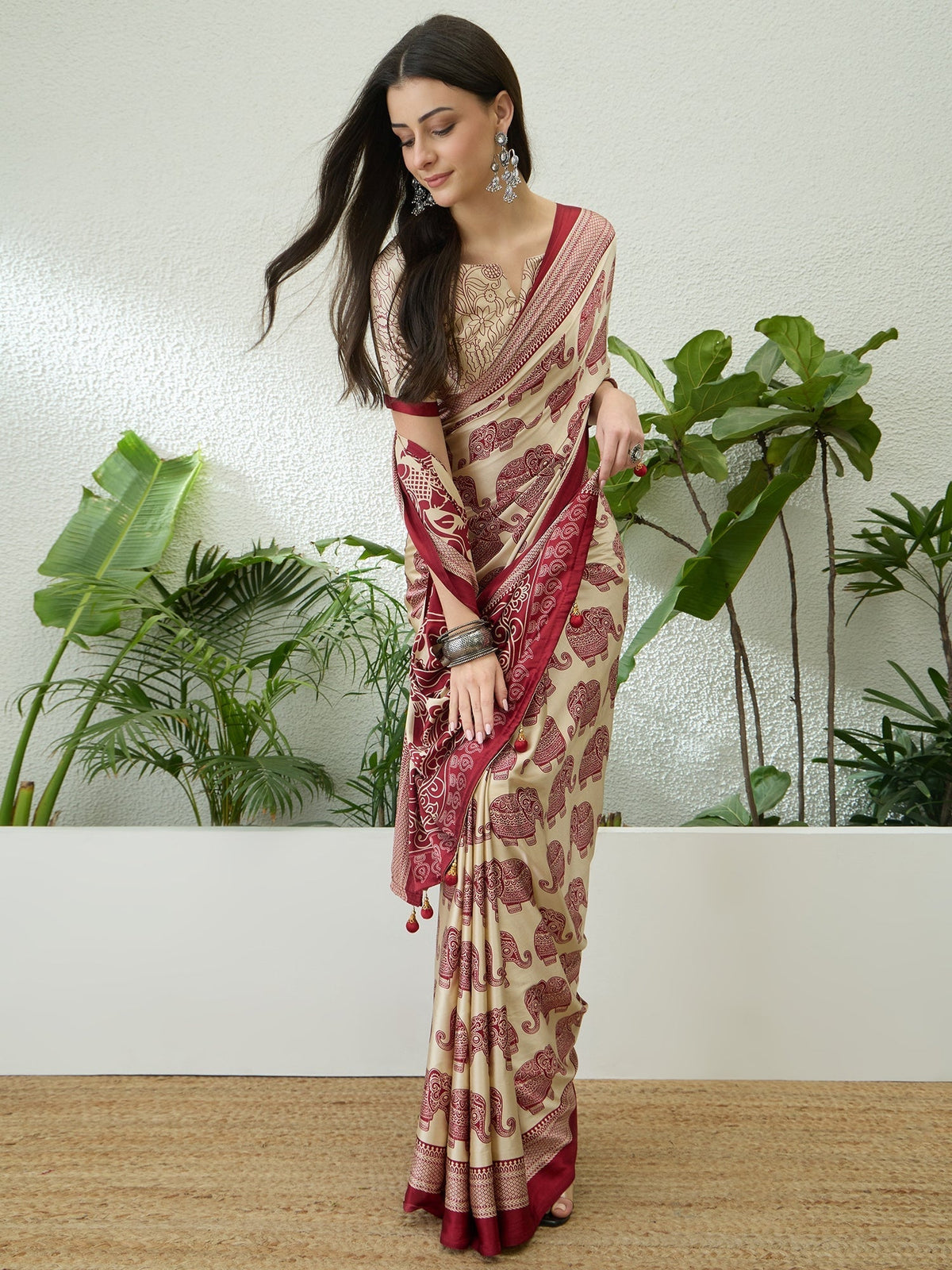 Aakriti Contemporary Semi Modal Saree for Special Occasions